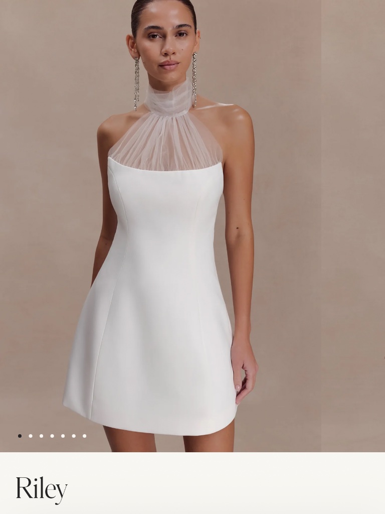 Meshki Riley Halter Suiting Mini Dress Ivory Size S Nwt
